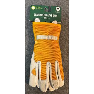 G.O.A.T Grow Green Goatskin Breathe Easy Yellow Gloves - Women's Size M